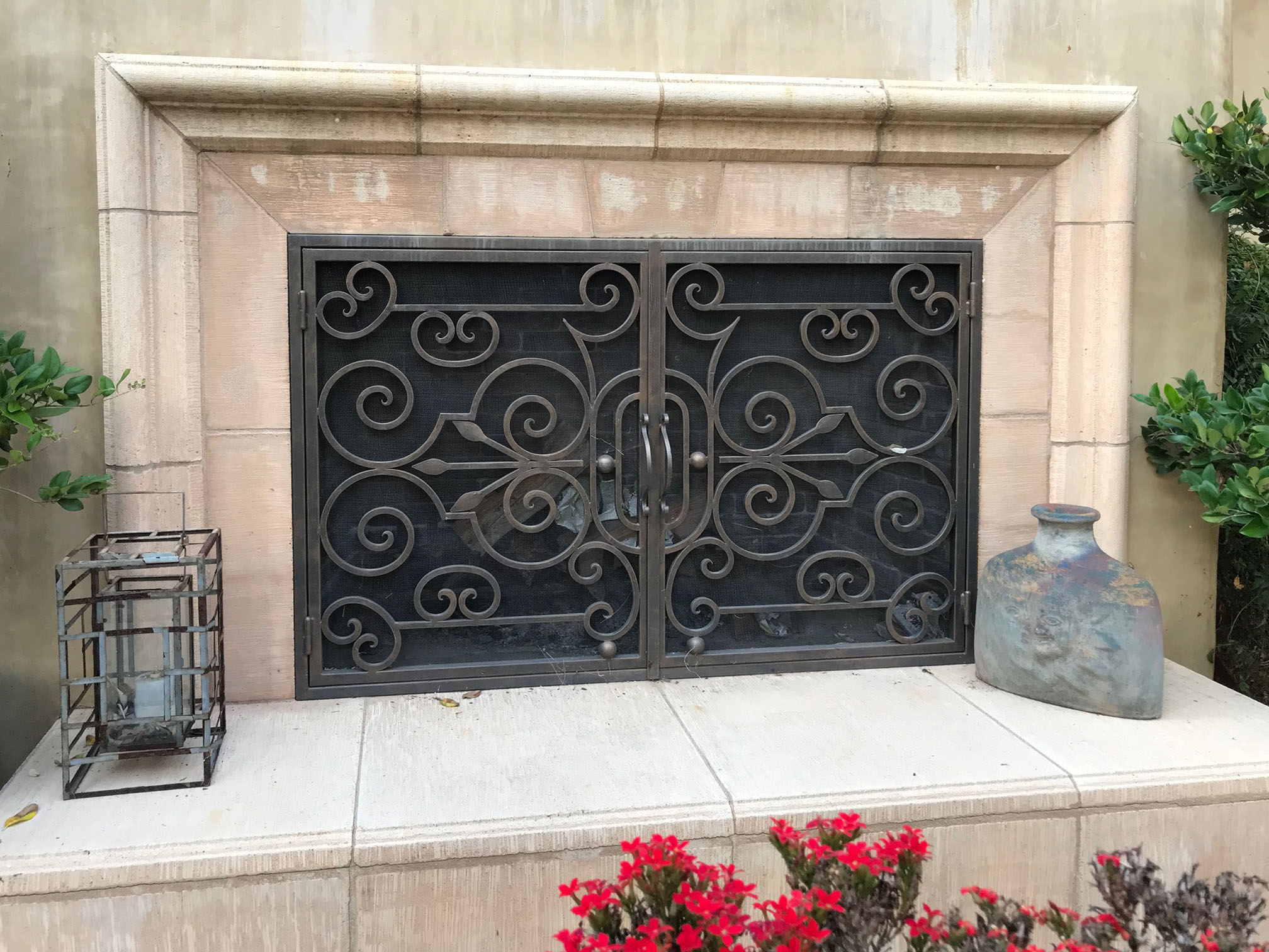 Hand forged wrought iron Fireplace Door FD001