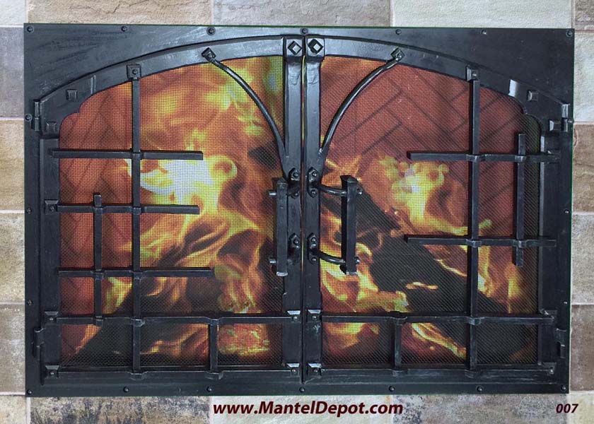 Hand Forged wrought iron Fireplace Door FD007