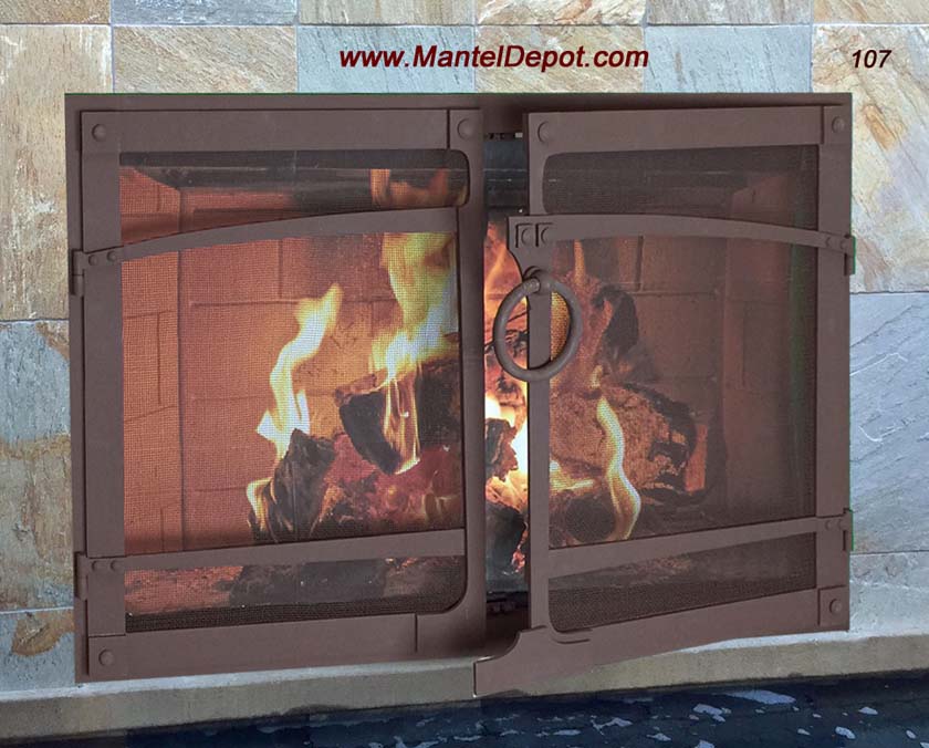 Hand Forged Fireplace Door FD107