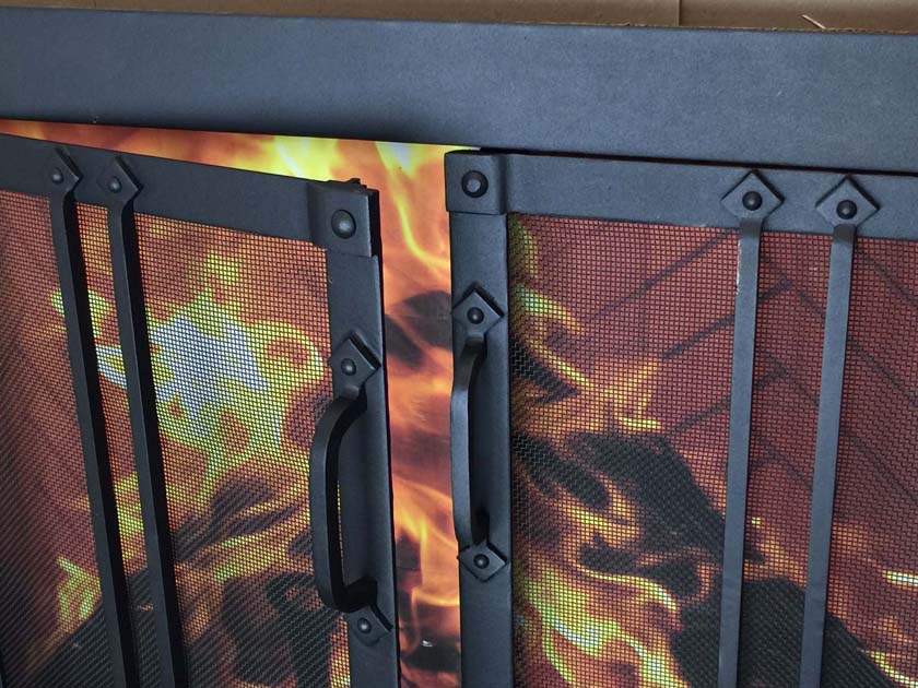 Hand forged wrought iron Fireplace Door FD0113 CloseUp