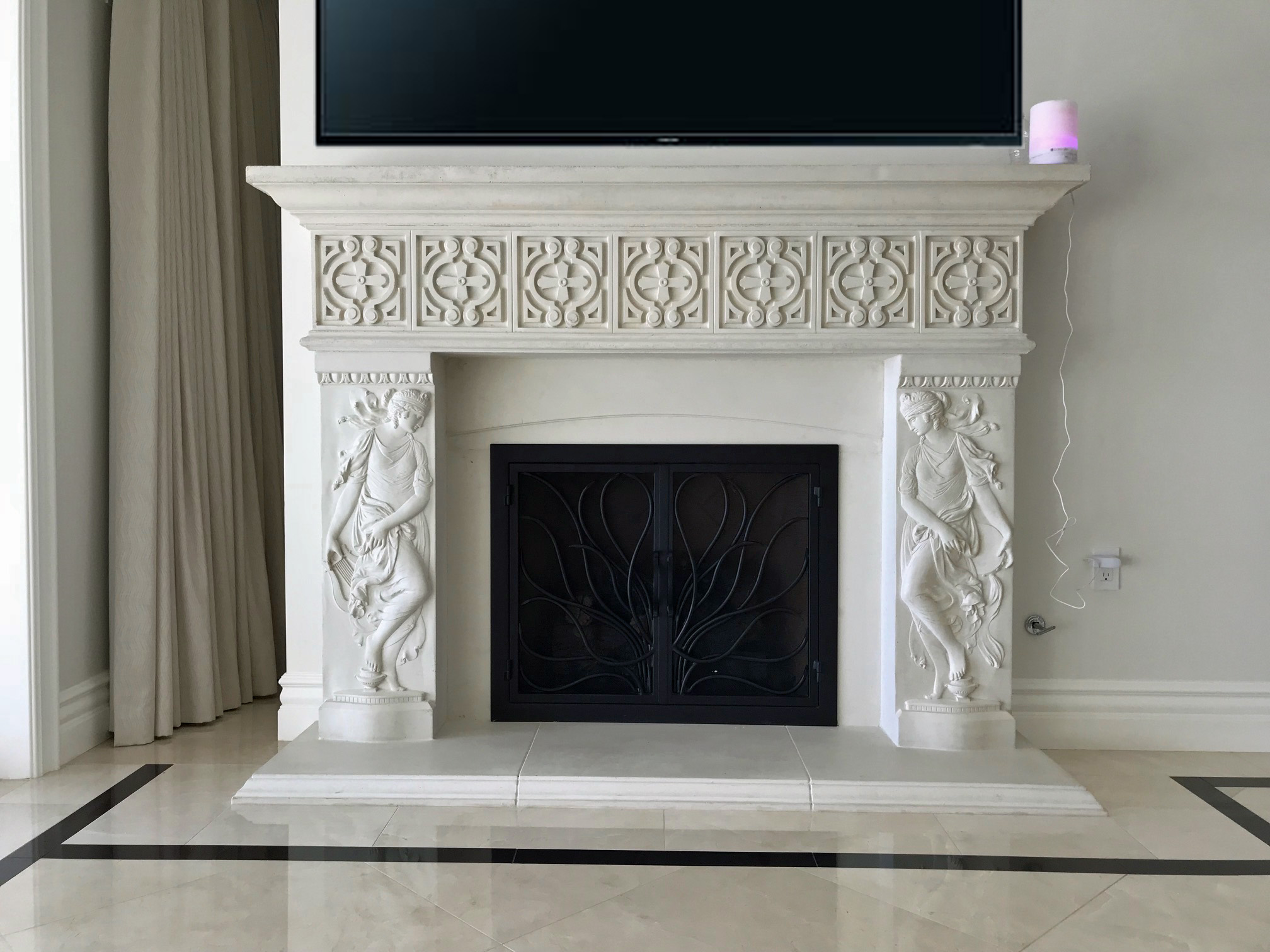 Fireplace mantel picture