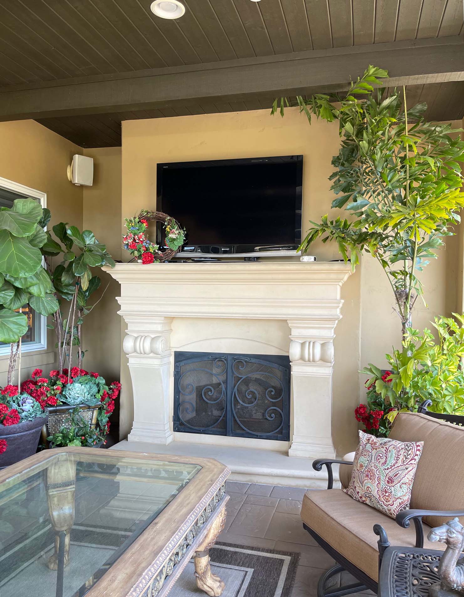 Fireplace mantel picture