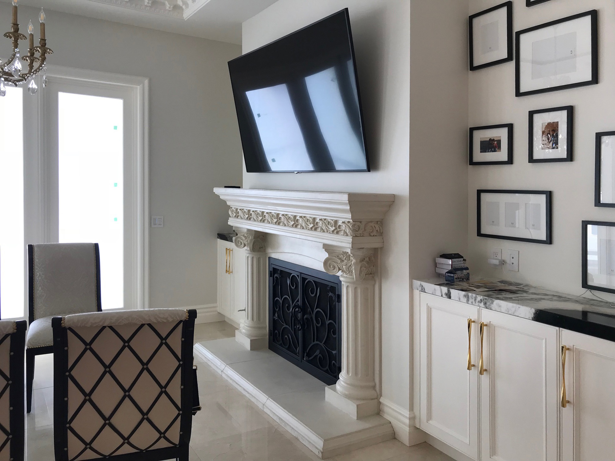 Fireplace mantel picture