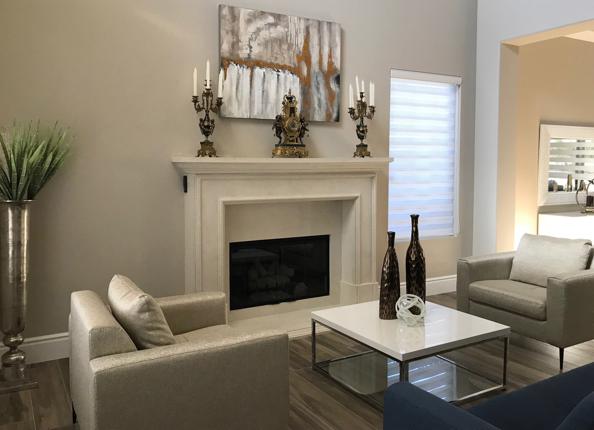 Fireplace mantel picture