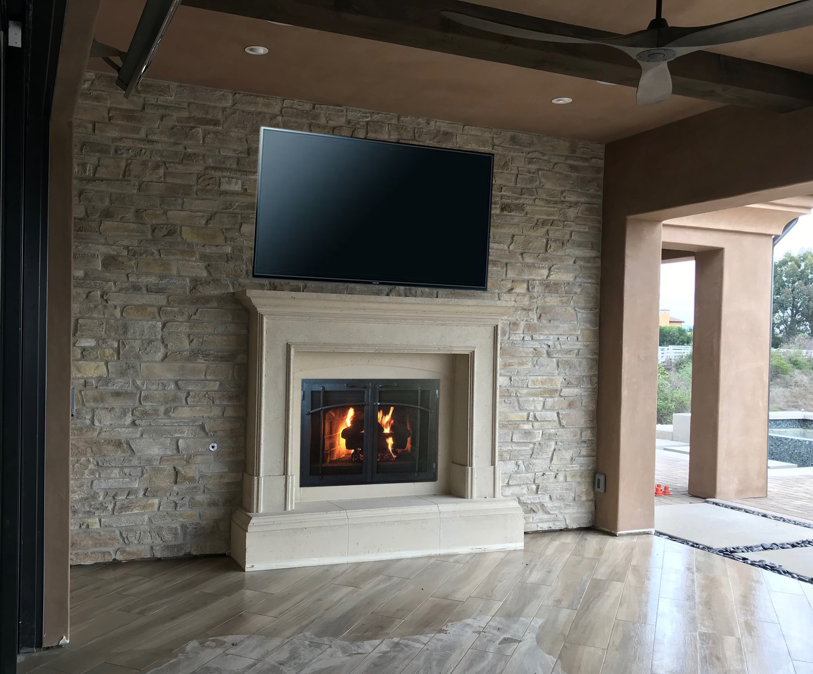 Fireplace mantel picture