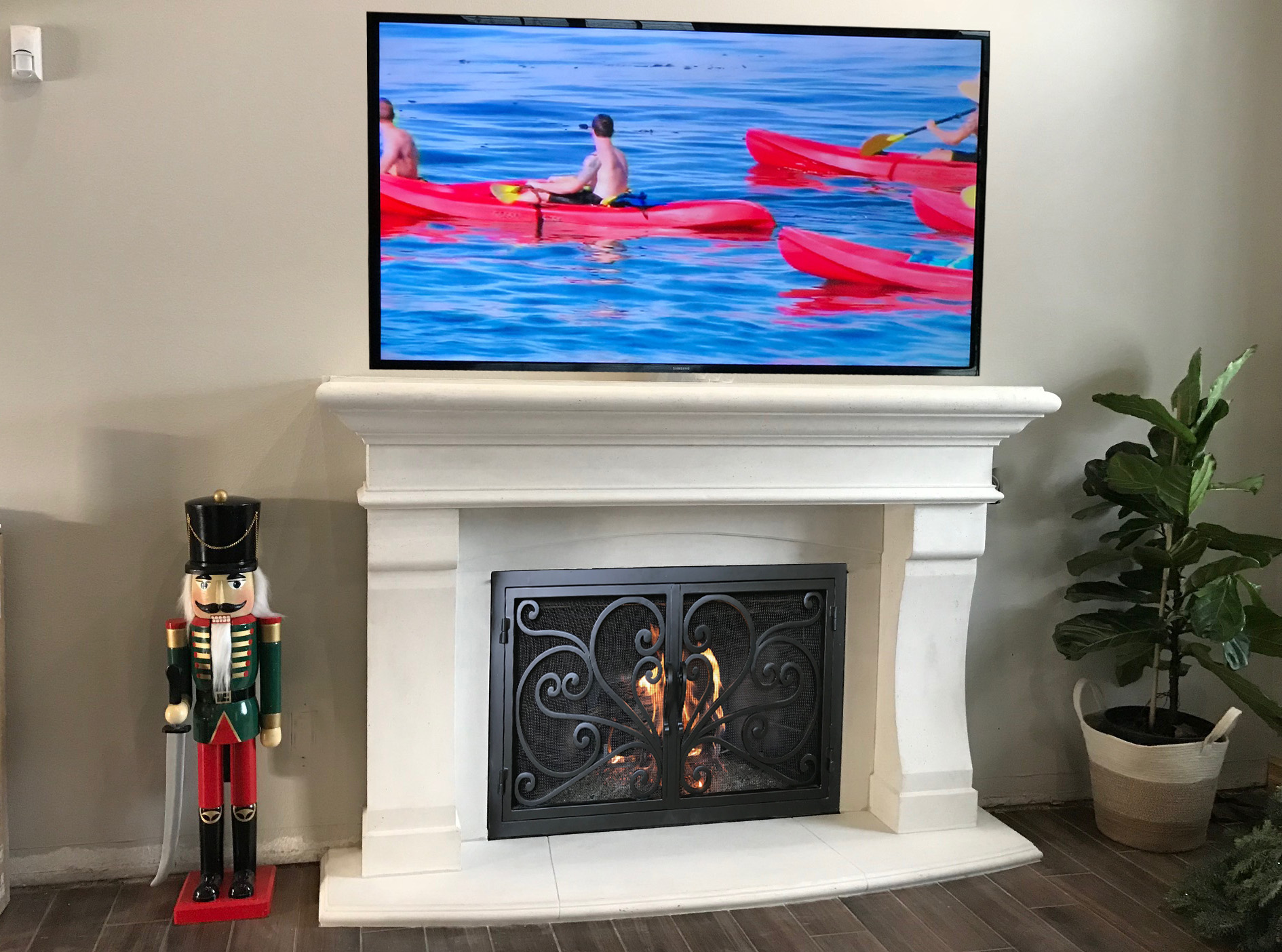 Fireplace mantel picture