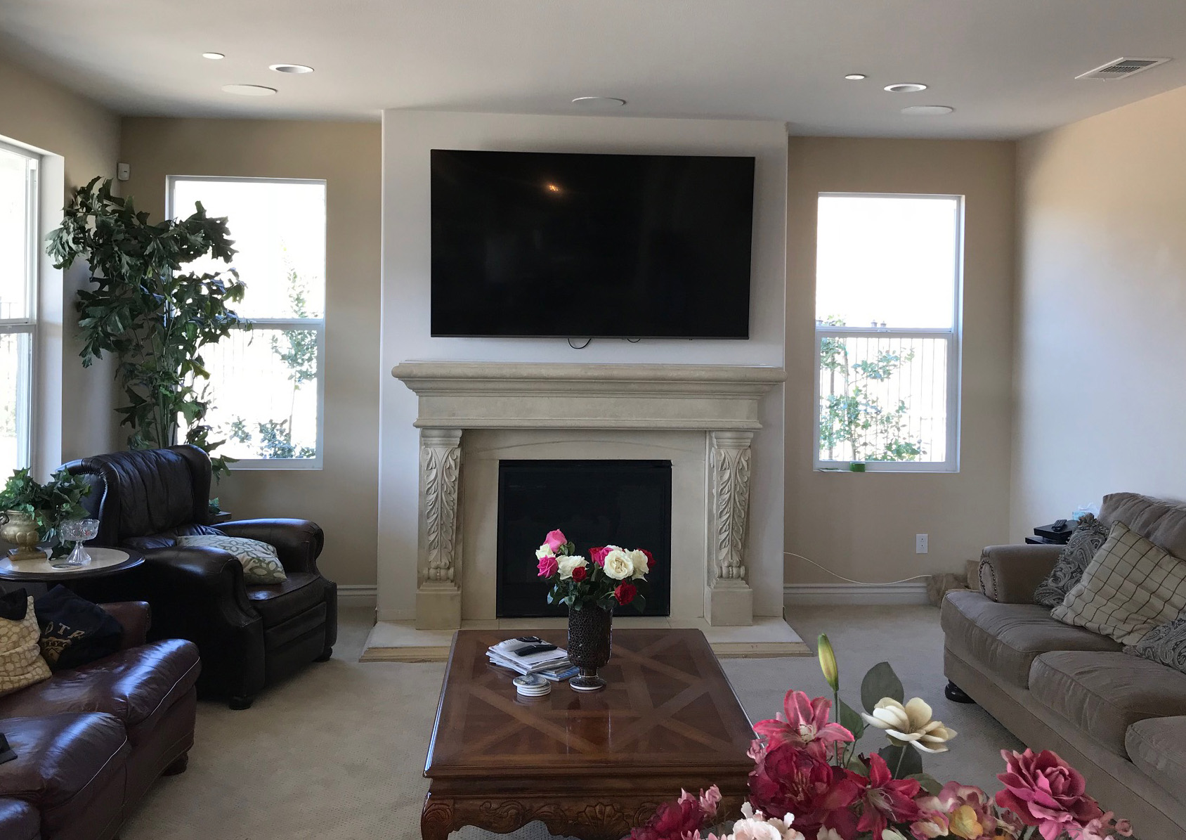 Fireplace mantel picture