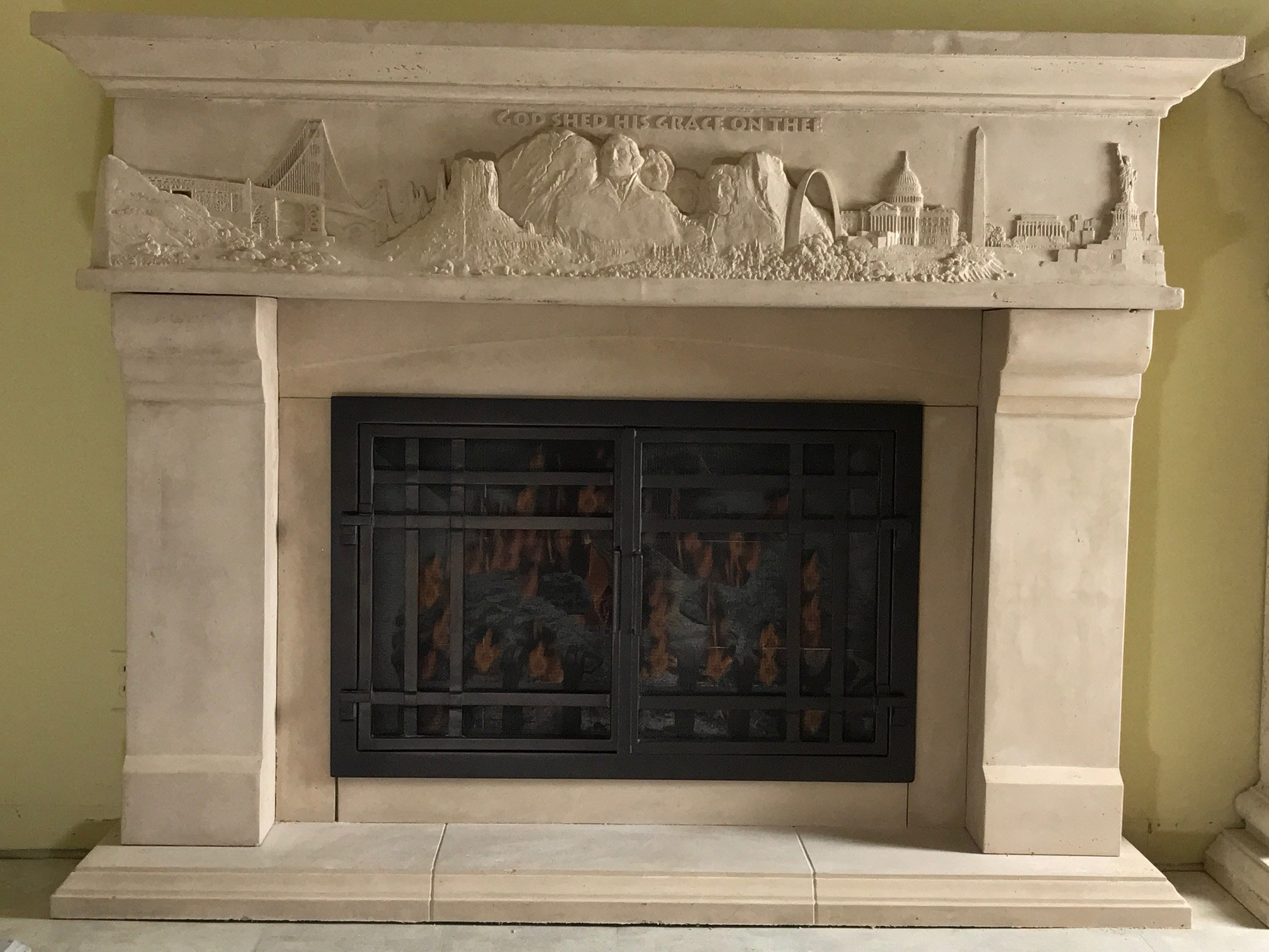 Fireplace mantel picture