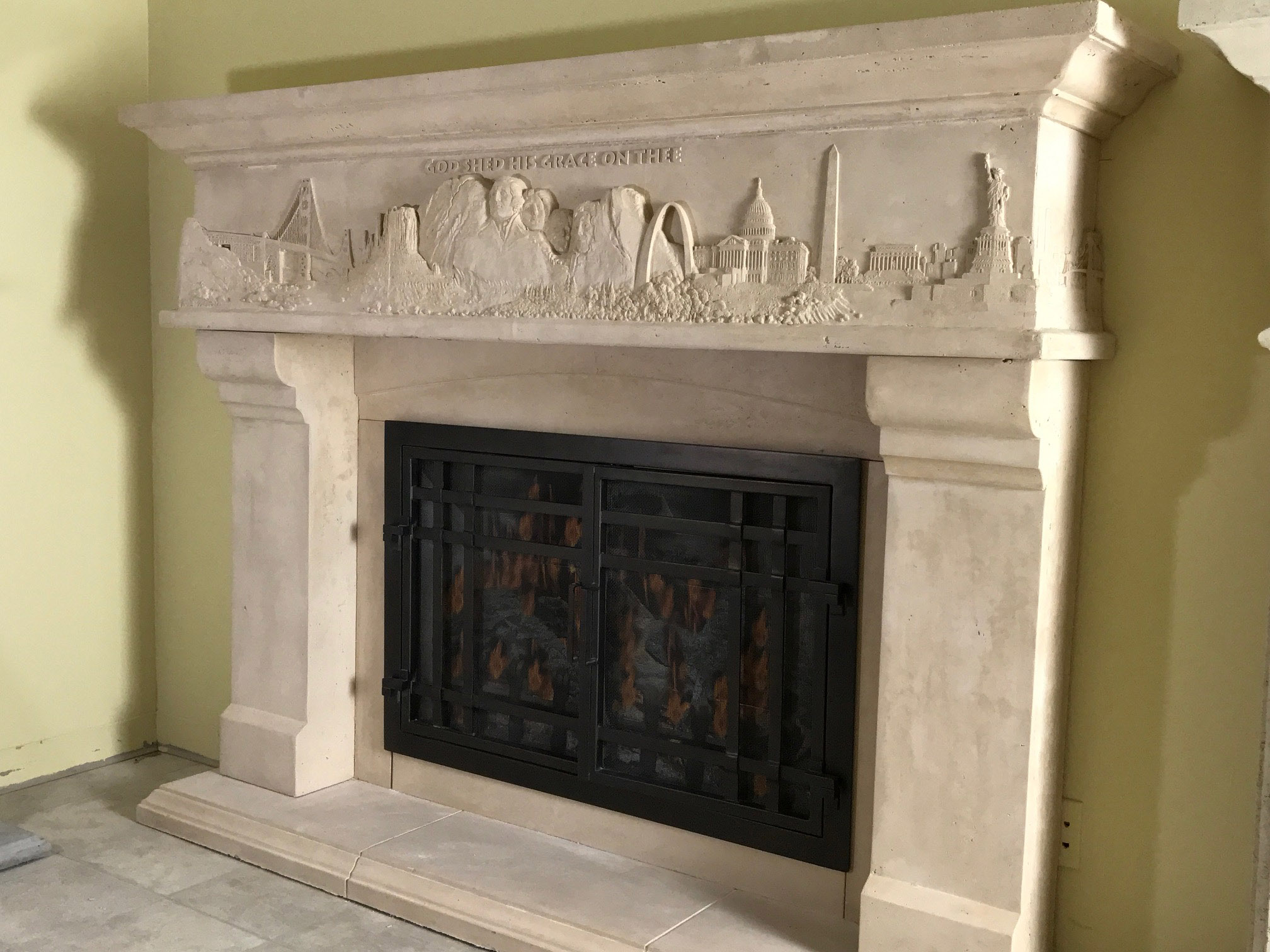 Fireplace mantel picture