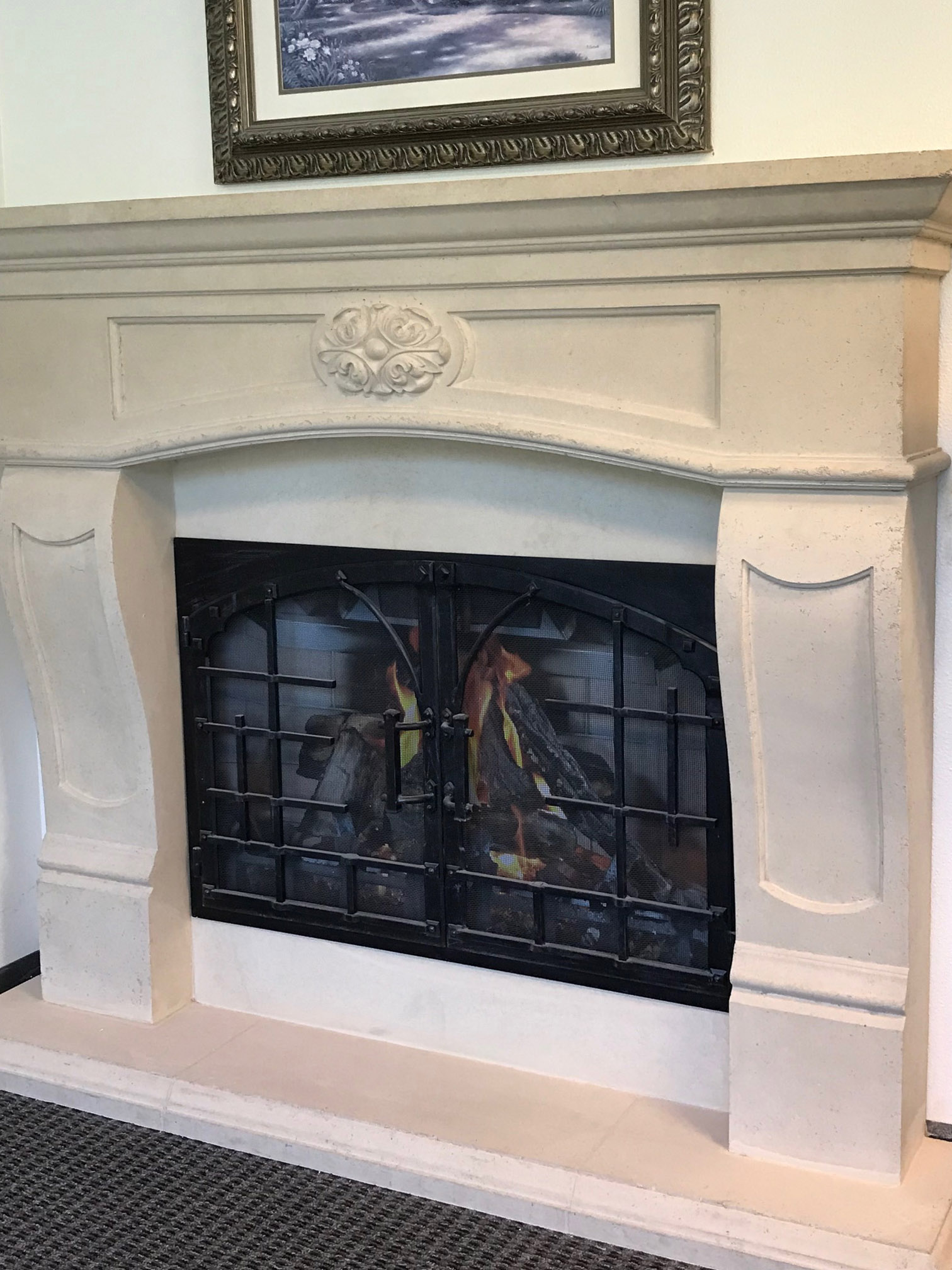 Fireplace mantel picture