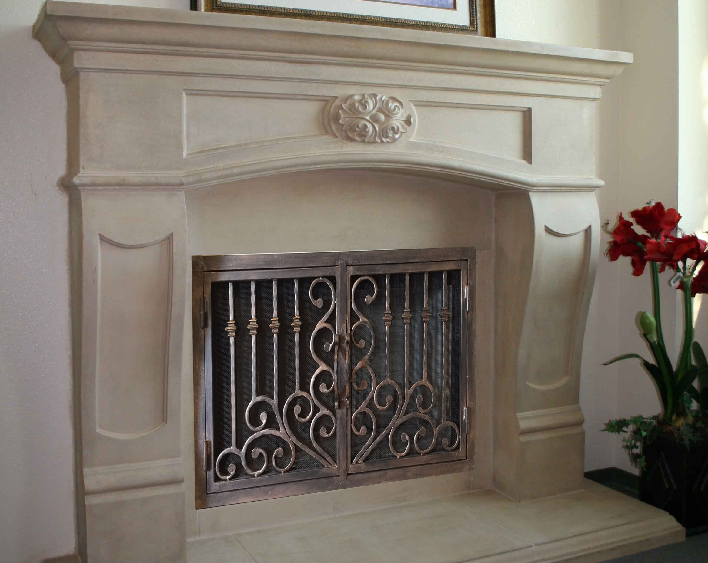 Fireplace mantel picture