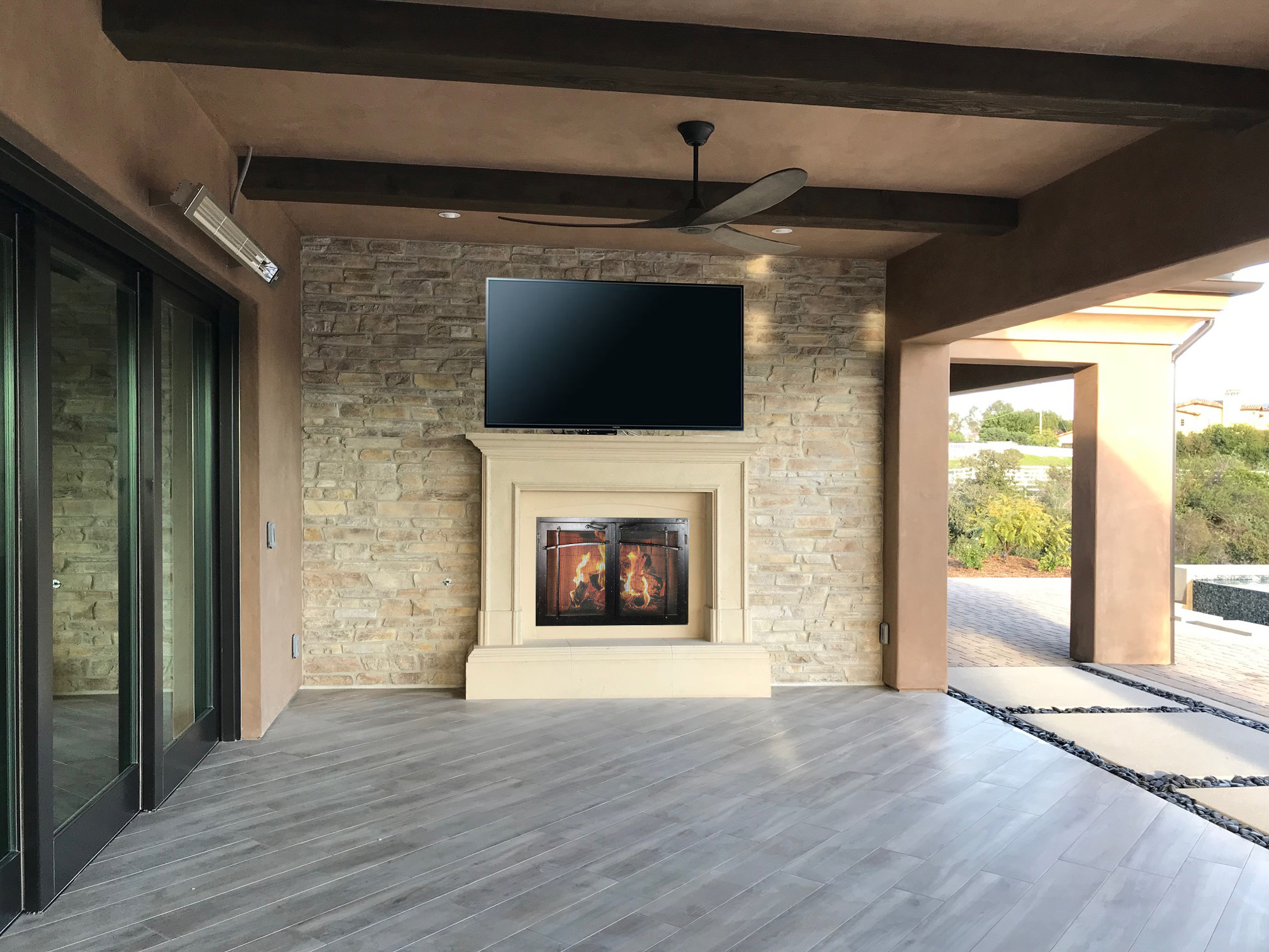 Fireplace mantel picture