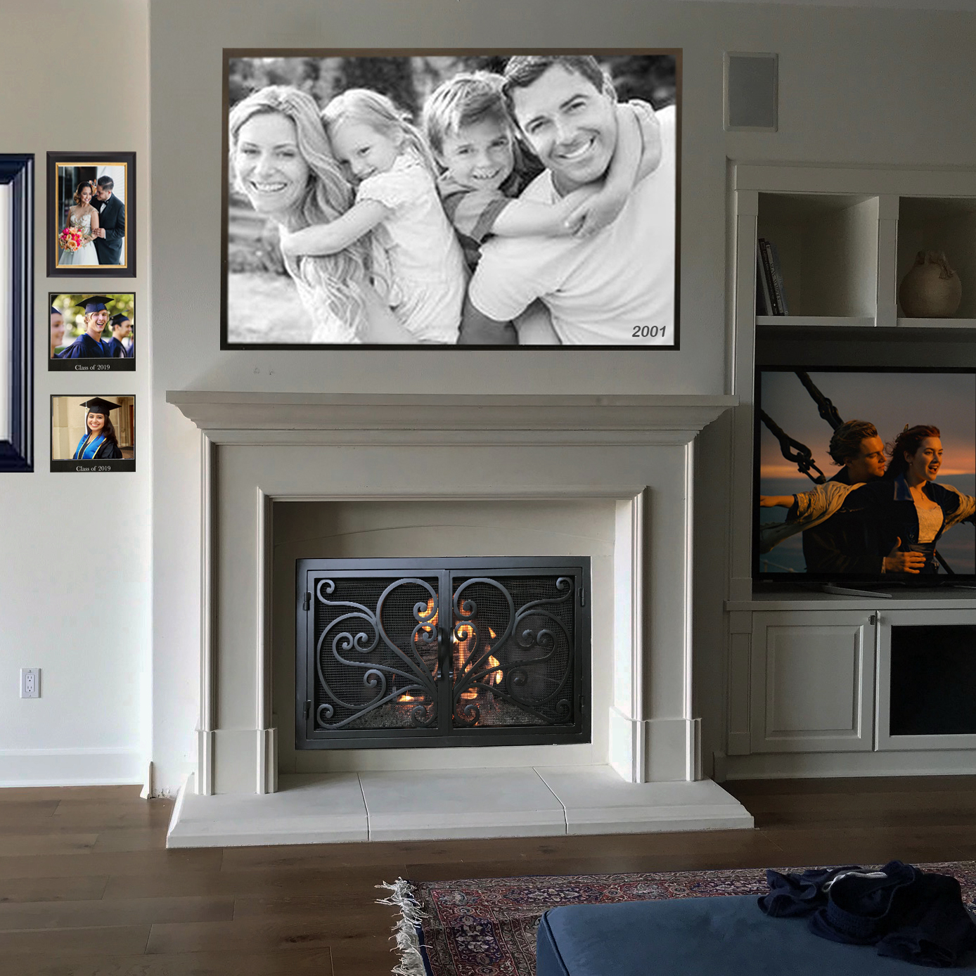 Fireplace mantel picture