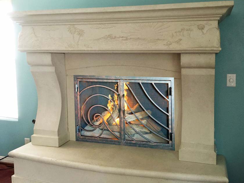 Fireplace mantel picture