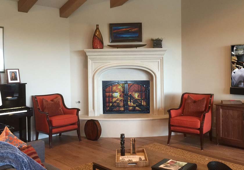 Hand forged iron Fireplace Door FD007